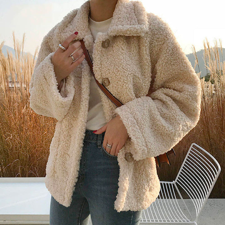 Danielle | Cozy Lapel Collar Sherpa Jacket Women