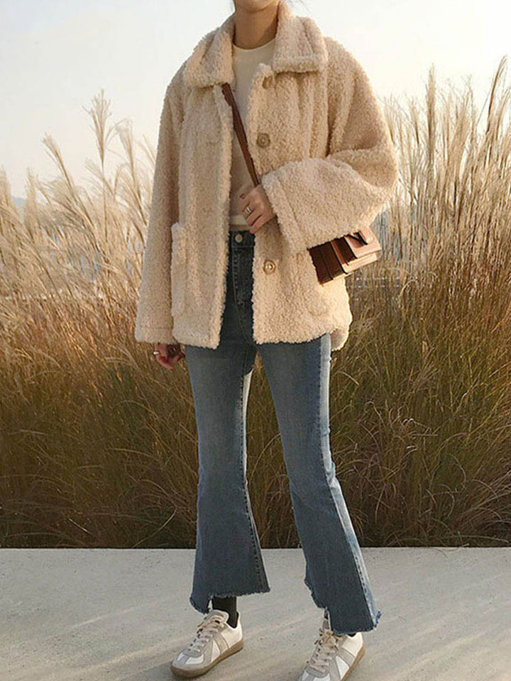 Danielle | Cozy Lapel Collar Sherpa Jacket Women