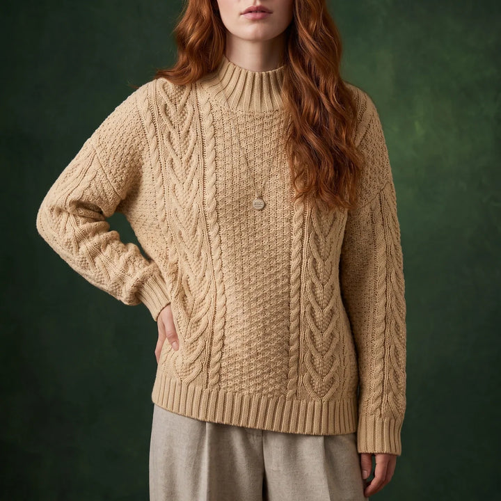 Danielle | Cozy Mock Neck Chunky Cable Knit Sweater