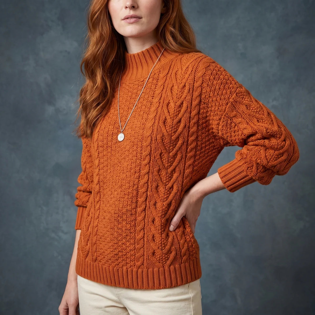 Danielle | Cozy Mock Neck Chunky Cable Knit Sweater