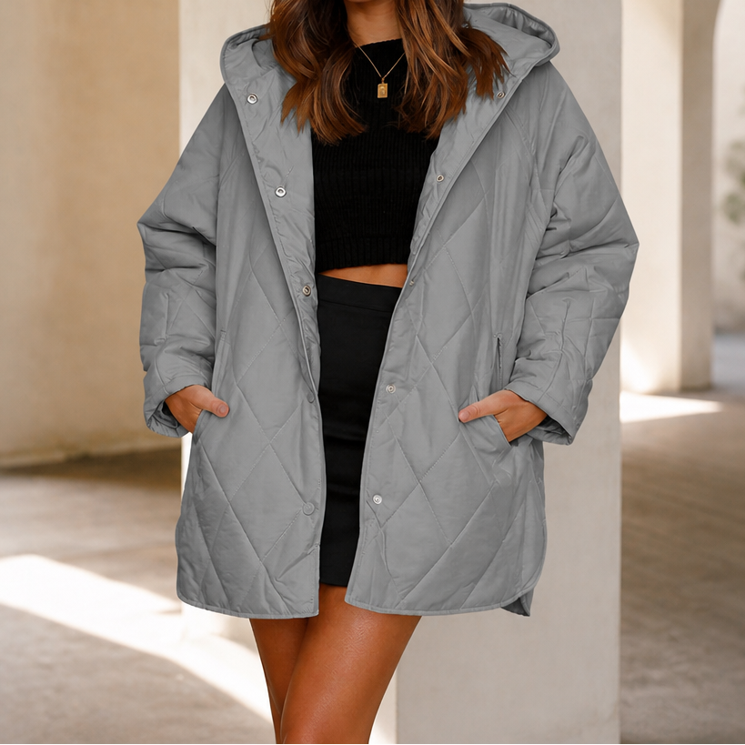 Danielle | Stylish Diamond Quilted Hooded Puffer Jacket Women