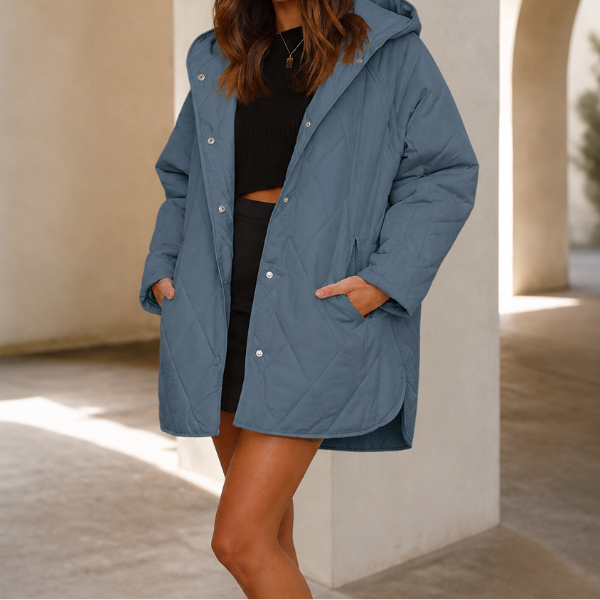Danielle | Stylish Diamond Quilted Hooded Puffer Jacket Women