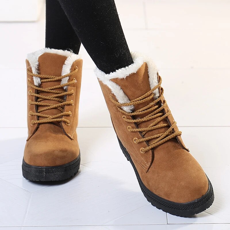 Deborah | Cozy Lace-Up Ankle Snow Boots Women