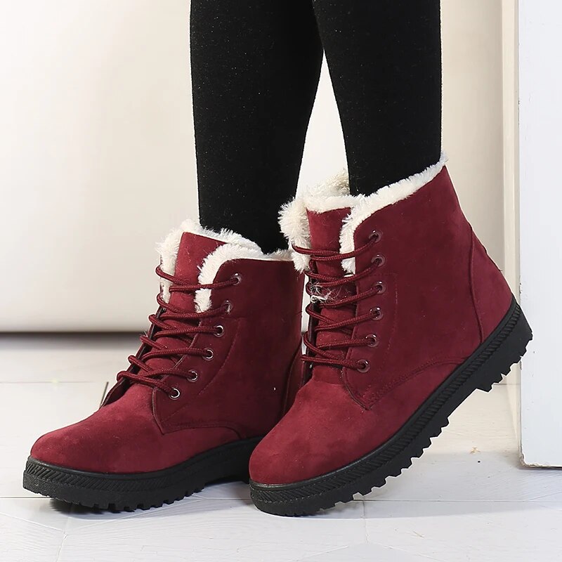 Deborah | Cozy Lace-Up Ankle Snow Boots Women
