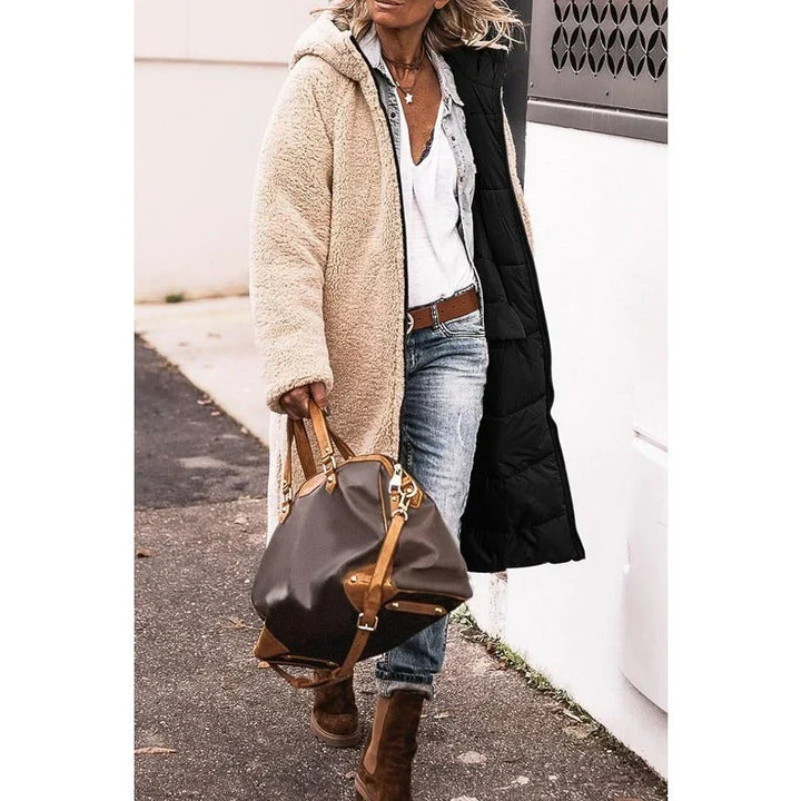 Debra | Long Quilted Hooded Sherpa Jacket Women