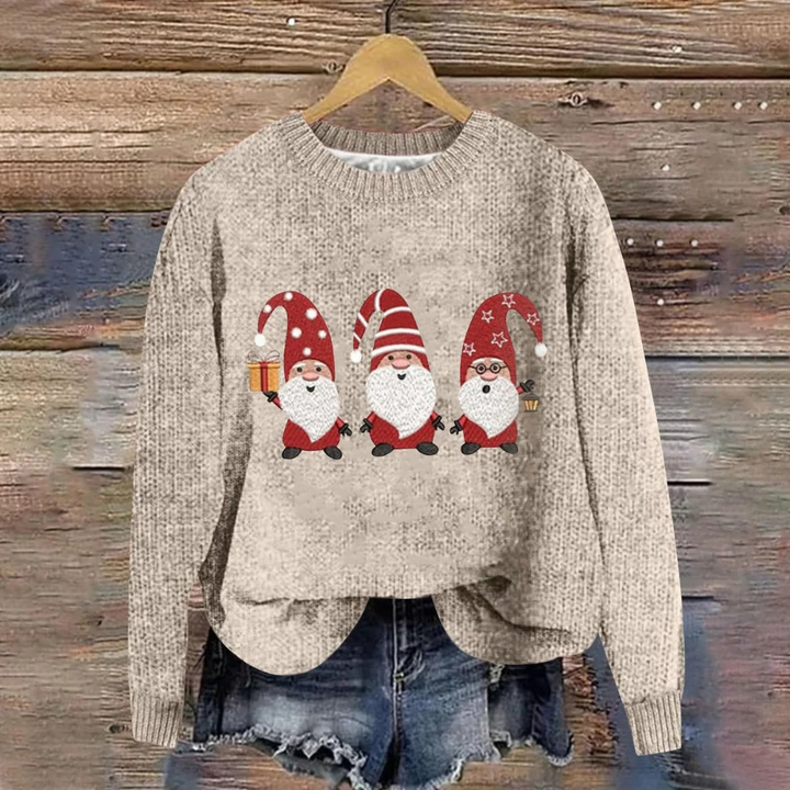 Donna | Santa Graphic Crew Neck Christmas Sweater Women