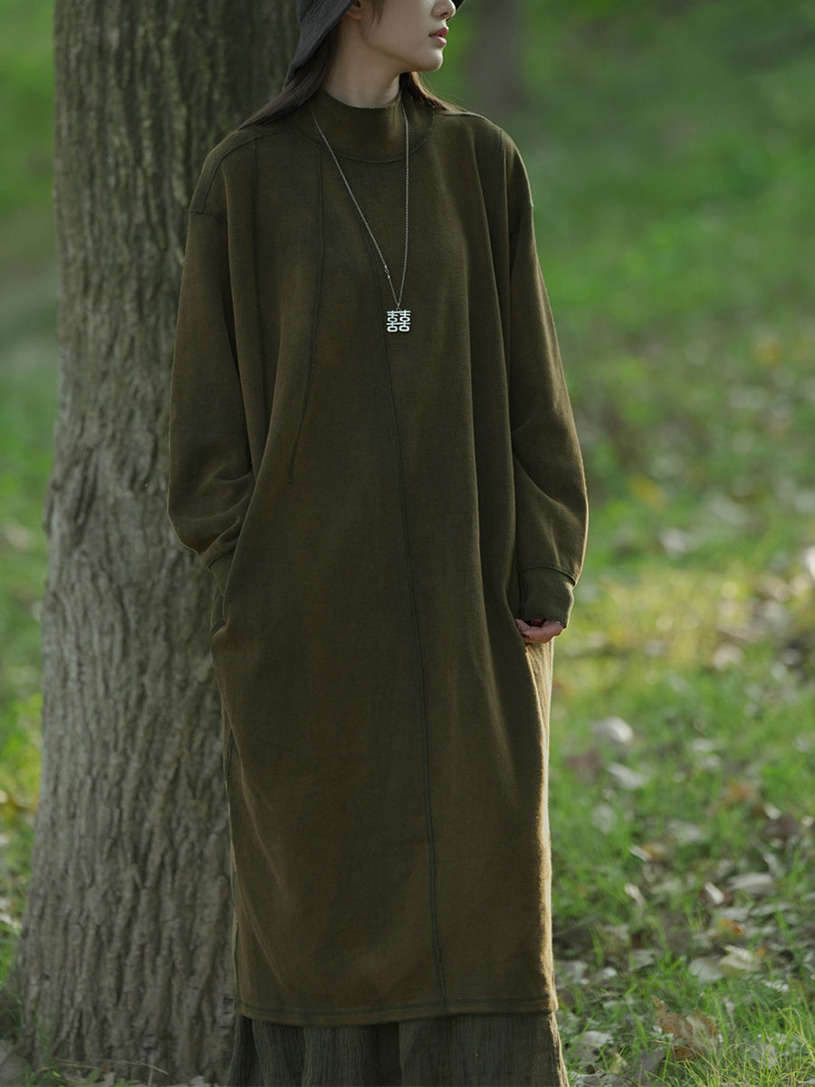 Dorothy | Mock Neck Long Sleeve Midi Sweater Dress