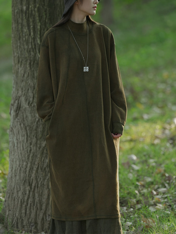 Dorothy | Mock Neck Long Sleeve Midi Sweater Dress