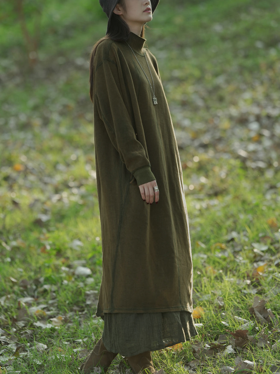 Dorothy | Mock Neck Long Sleeve Midi Sweater Dress