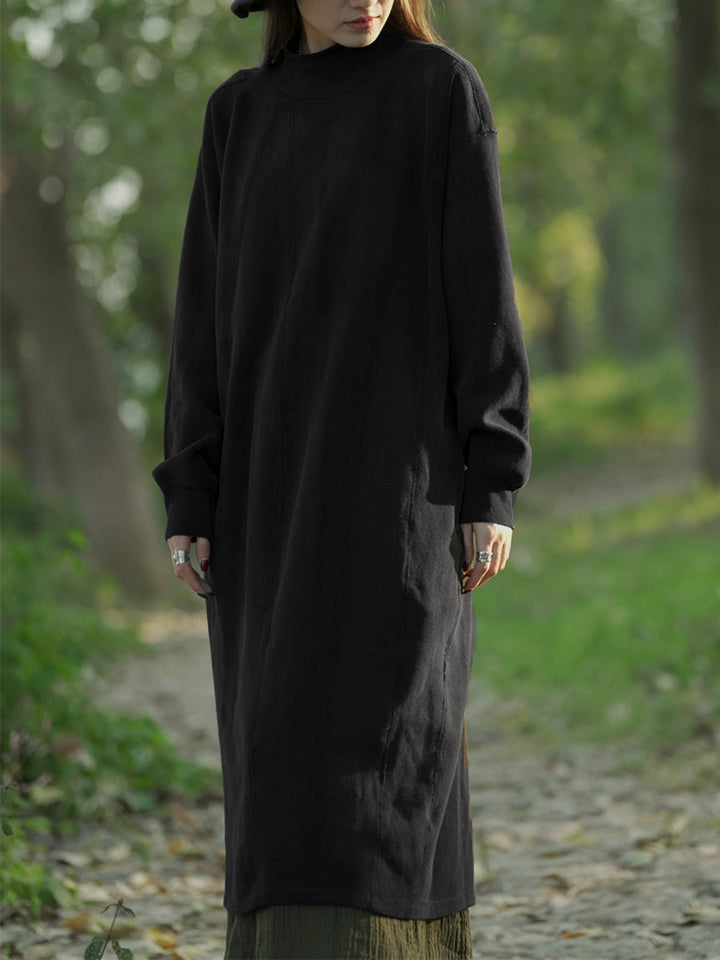 Dorothy | Mock Neck Long Sleeve Midi Sweater Dress