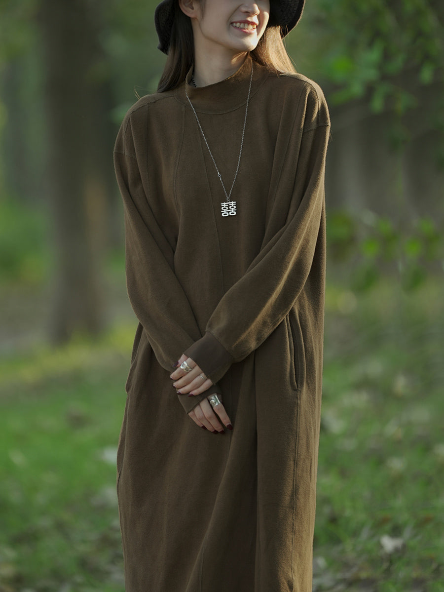 Dorothy | Mock Neck Long Sleeve Midi Sweater Dress