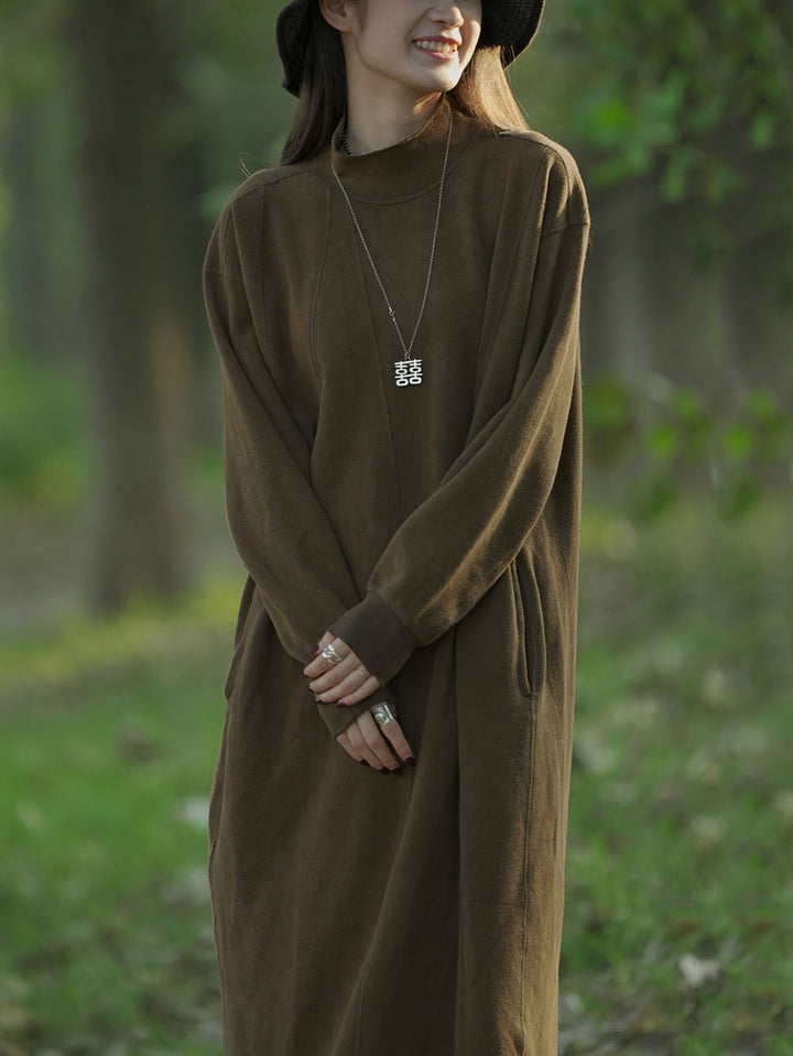 Dorothy | Mock Neck Long Sleeve Midi Sweater Dress