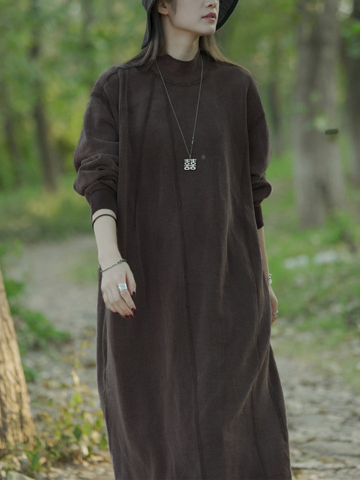 Dorothy | Mock Neck Long Sleeve Midi Sweater Dress