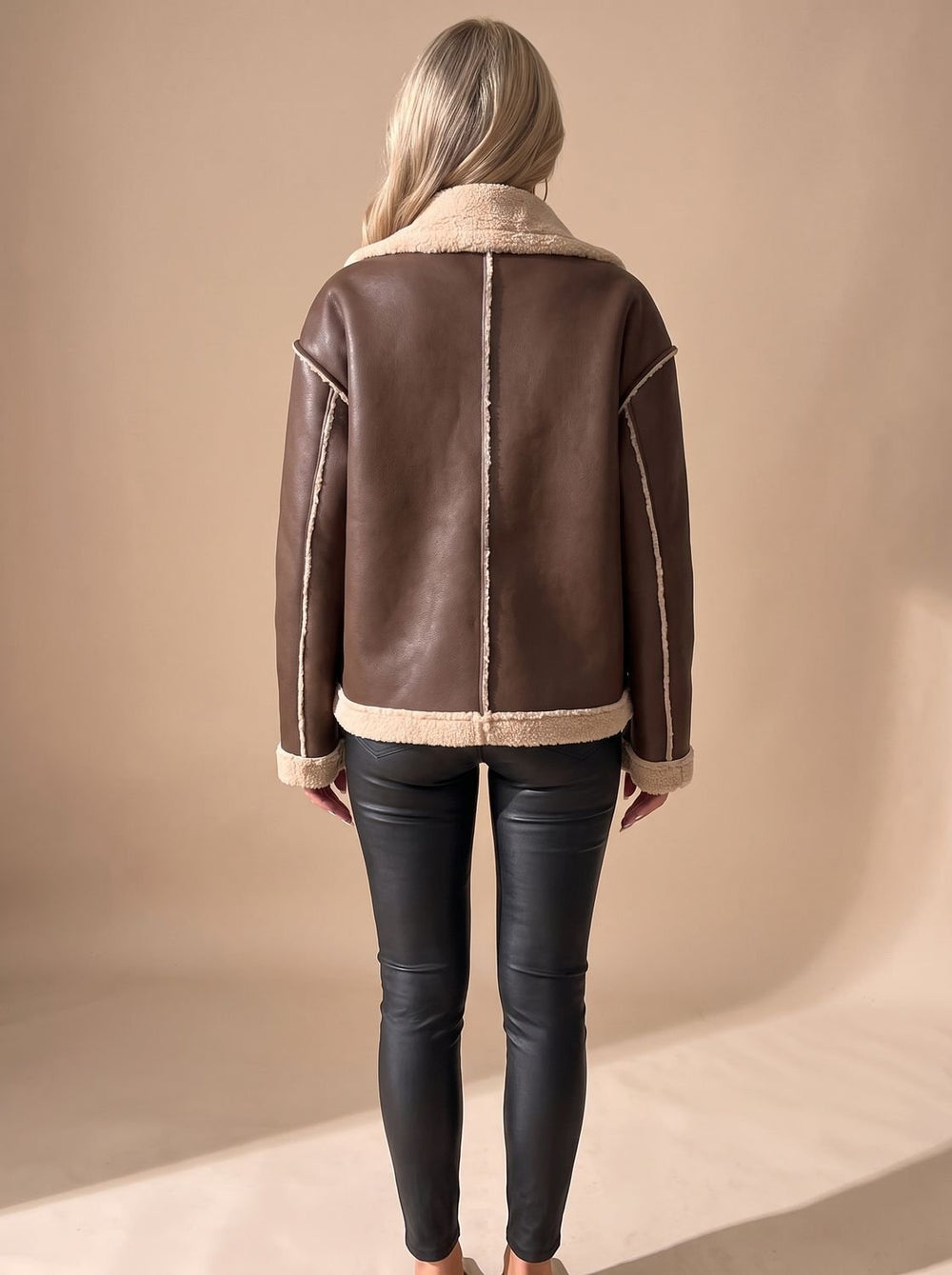 Dorothy | Polished Button-Front Aviator Sherpa Jacket Women