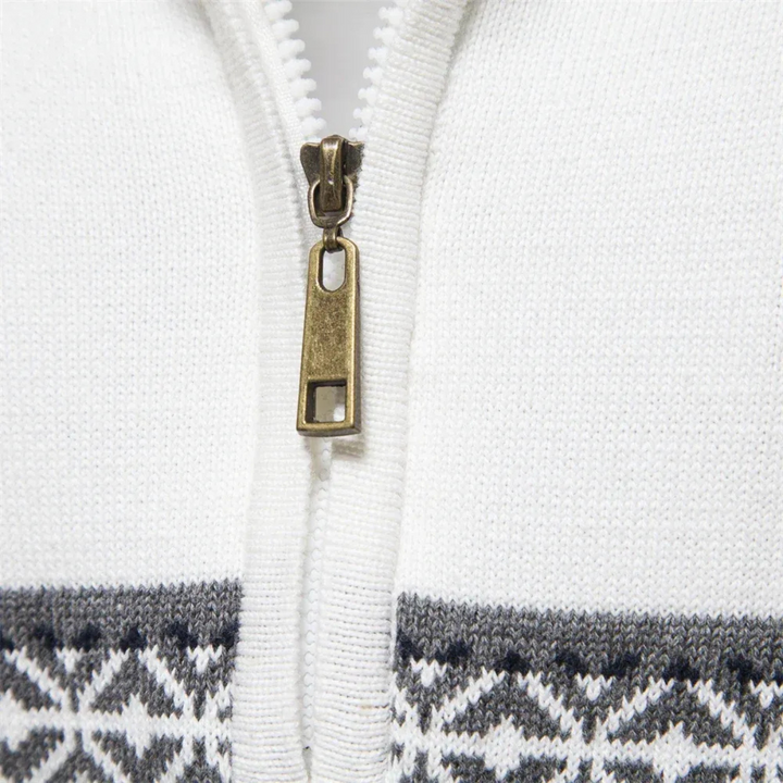 Dylan | Classic Fair Isle Quarter Zip Mens Knit Sweater