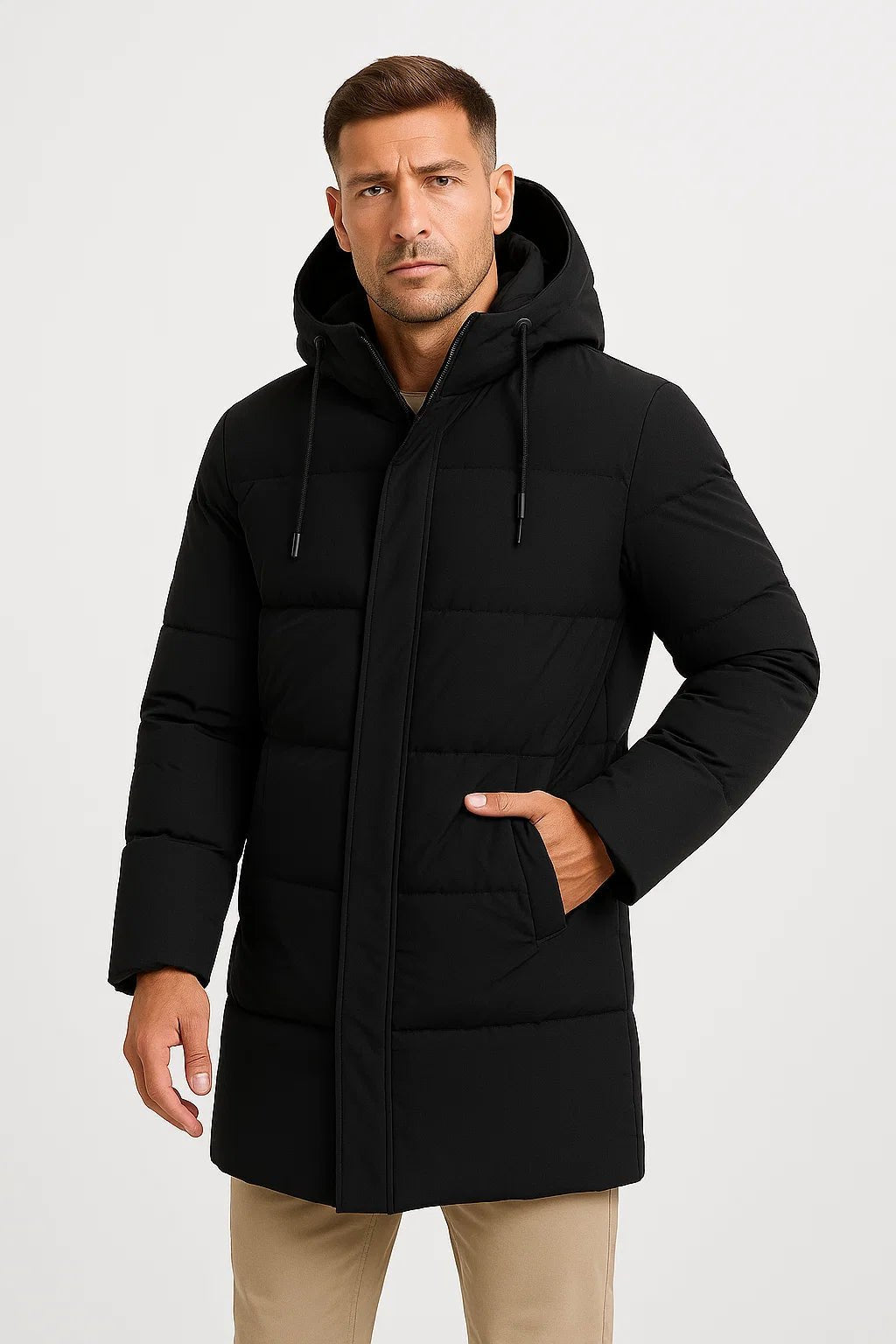 Dylan | Long Hooded Mens Puffer Jacket