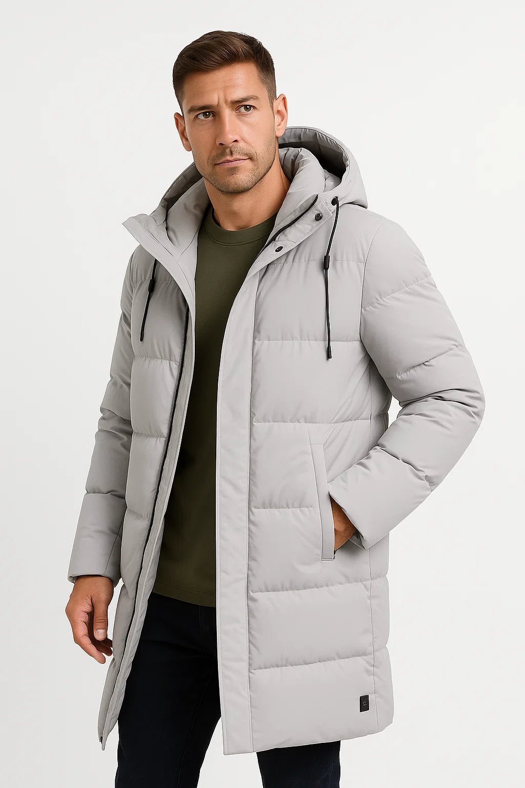 Dylan | Long Hooded Mens Puffer Jacket