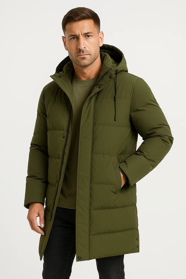 Dylan | Long Hooded Mens Puffer Jacket