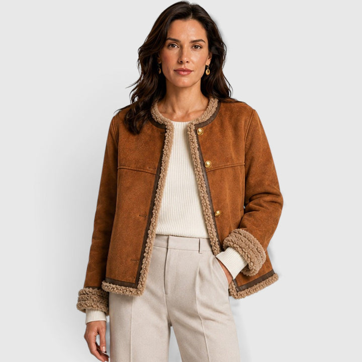 Emily | Elegant Button Front Sherpa Jacket Women