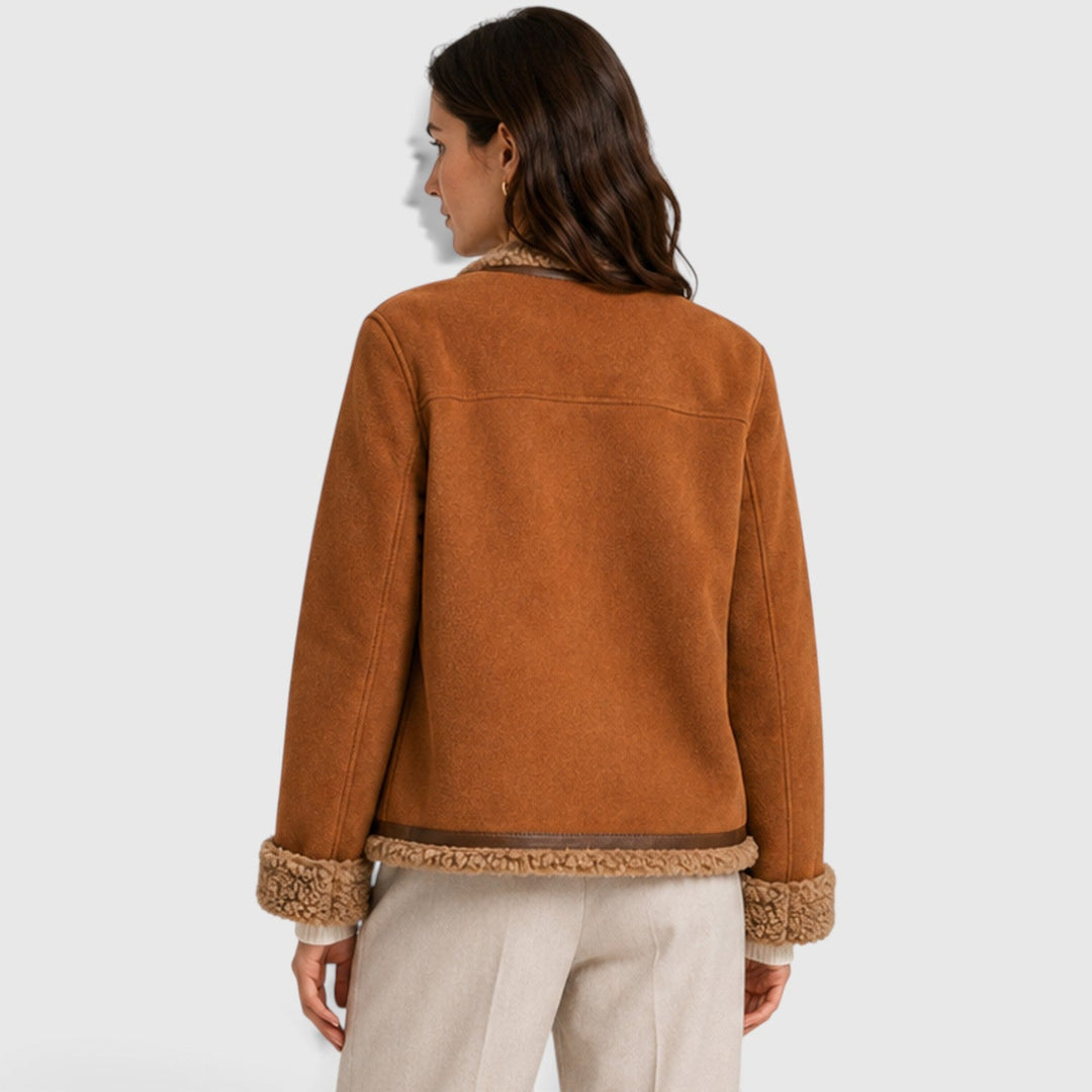 Emily | Elegant Button Front Sherpa Jacket Women