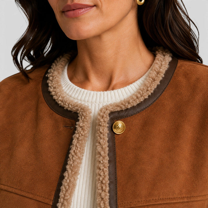 Emily | Elegant Button Front Sherpa Jacket Women
