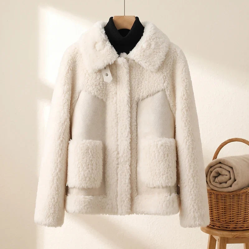 Emma | Boxy Collared Sherpa Jacket Women