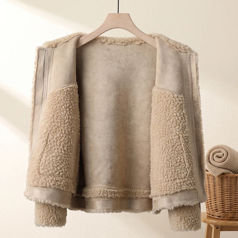 Emma | Boxy Collared Sherpa Jacket Women