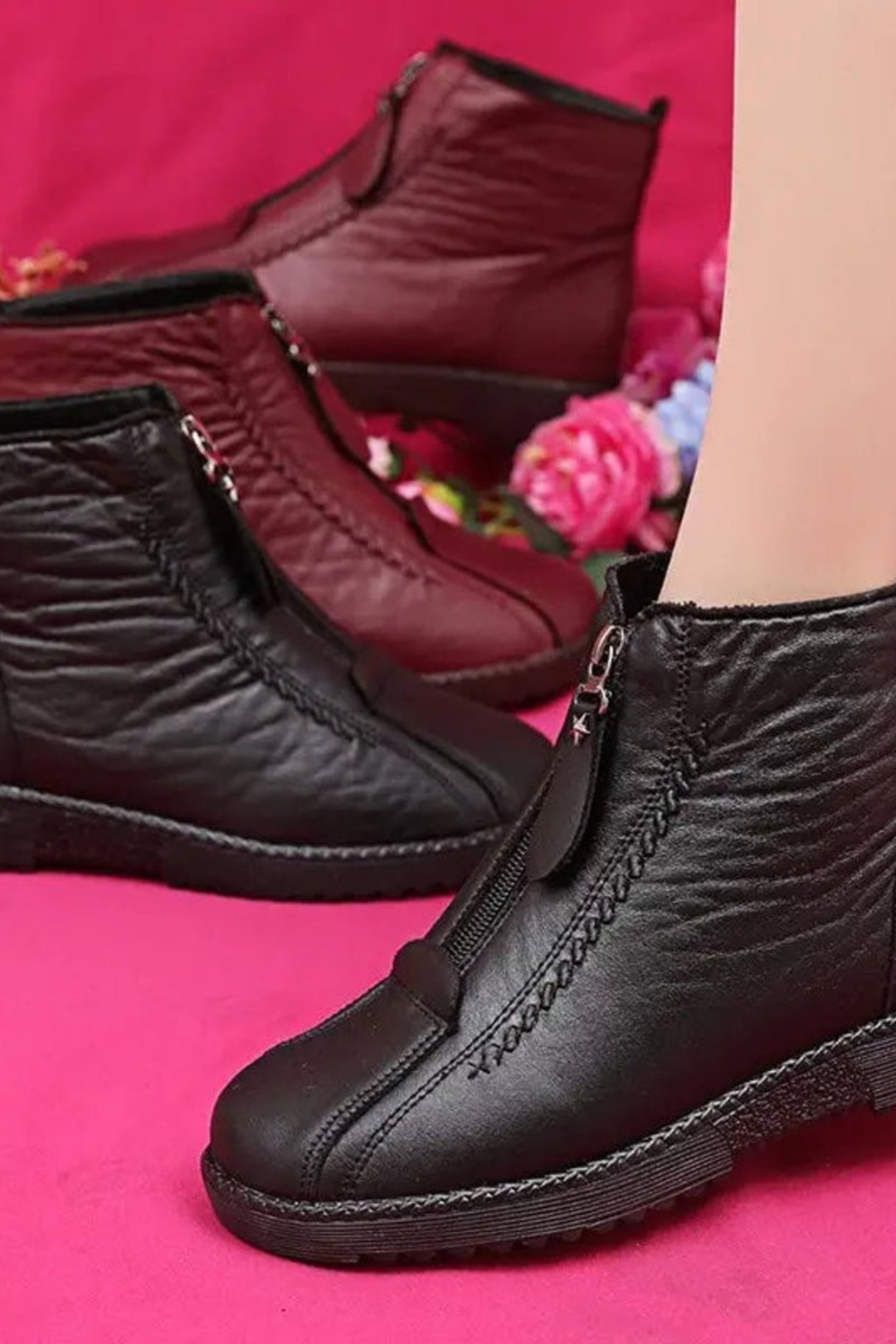 Evelyn | Front Zip Ankle Snow Boots Women