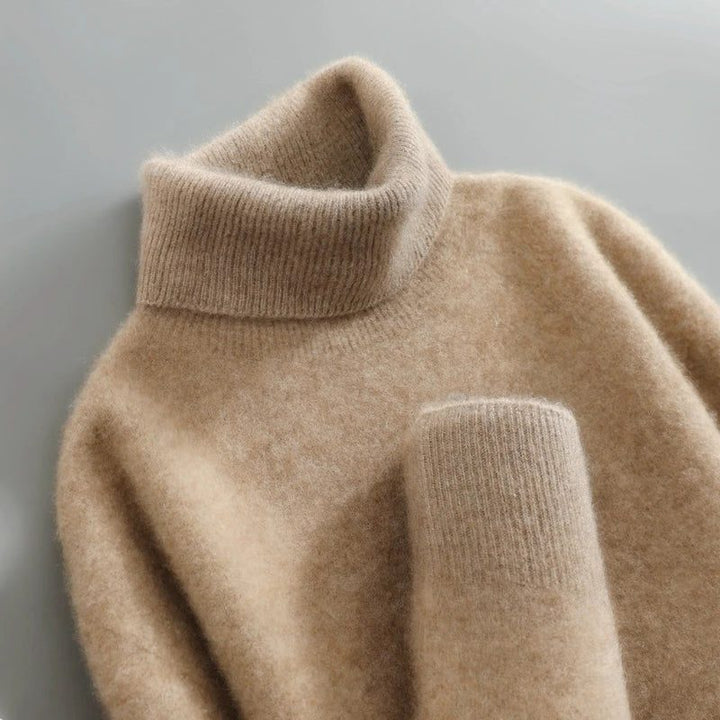 Gloria | Brushed Knit Long Sleeve Turtleneck Sweater