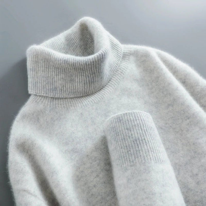 Gloria | Brushed Knit Long Sleeve Turtleneck Sweater