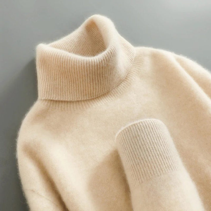 Gloria | Brushed Knit Long Sleeve Turtleneck Sweater