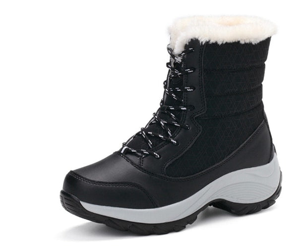 Gloria | Quilted Lace-Up Winter Snow Boots Women