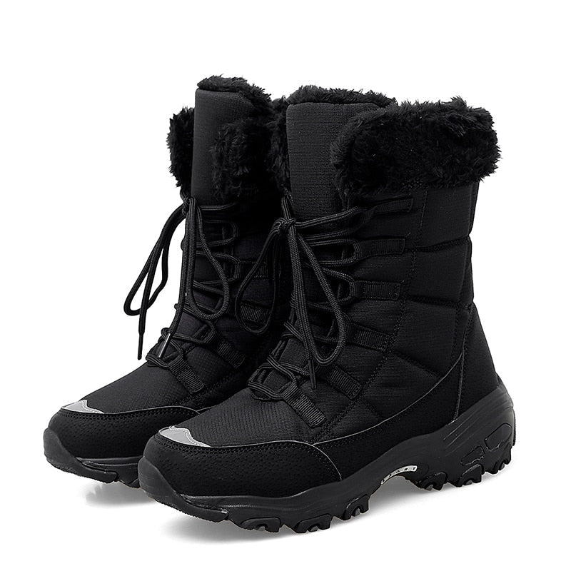 Gloria | Quilted Lace-Up Winter Snow Boots Women