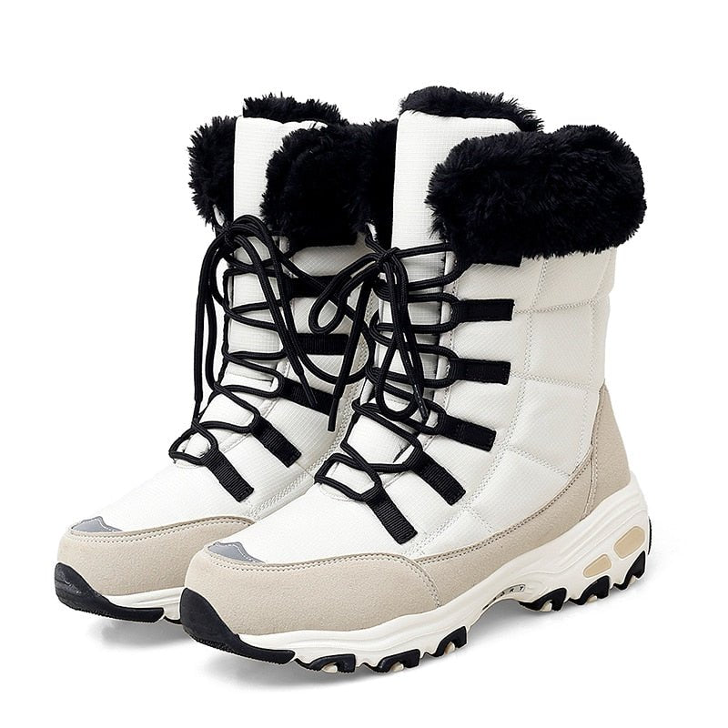 Gloria | Quilted Lace-Up Winter Snow Boots Women