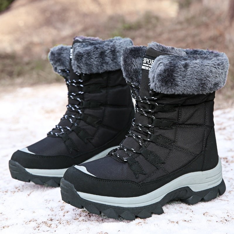 Gloria | Quilted Lace-Up Winter Snow Boots Women