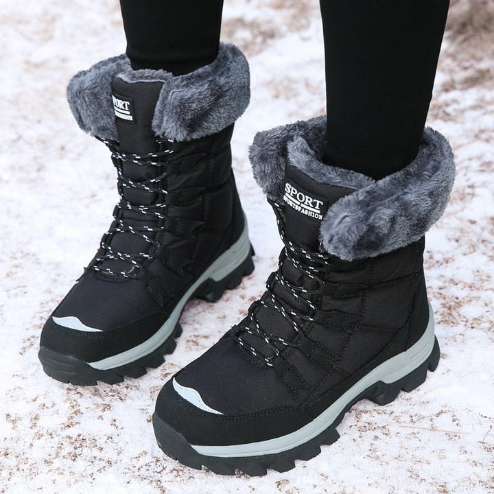 Gloria | Quilted Lace-Up Winter Snow Boots Women