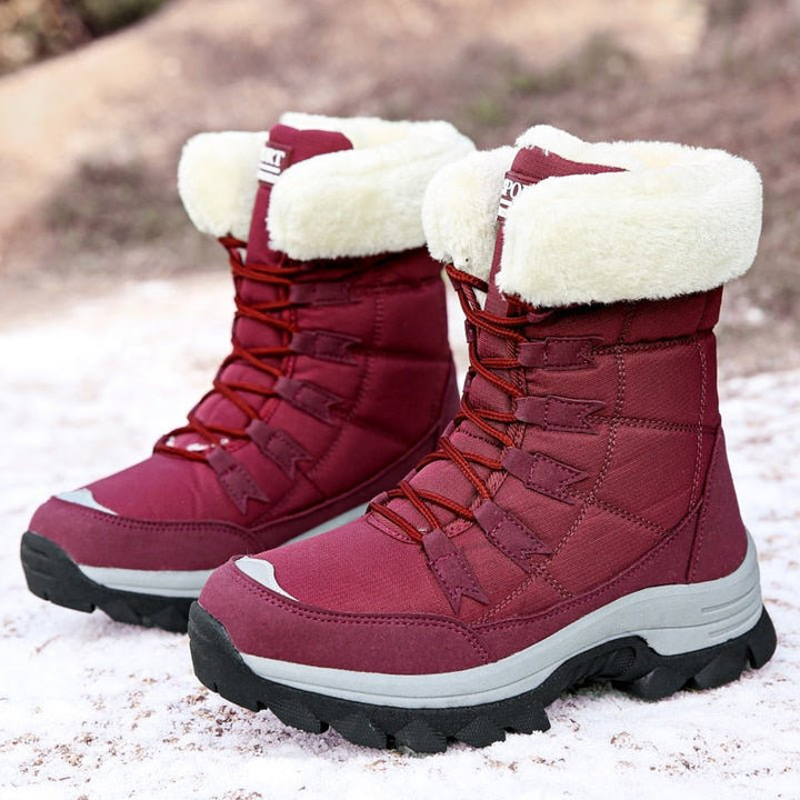 Gloria | Quilted Lace-Up Winter Snow Boots Women