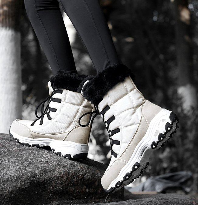 Gloria | Quilted Lace-Up Winter Snow Boots Women