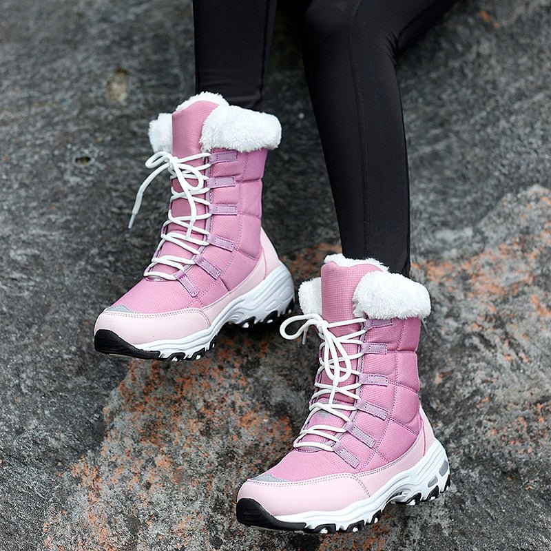 Gloria | Quilted Lace-Up Winter Snow Boots Women