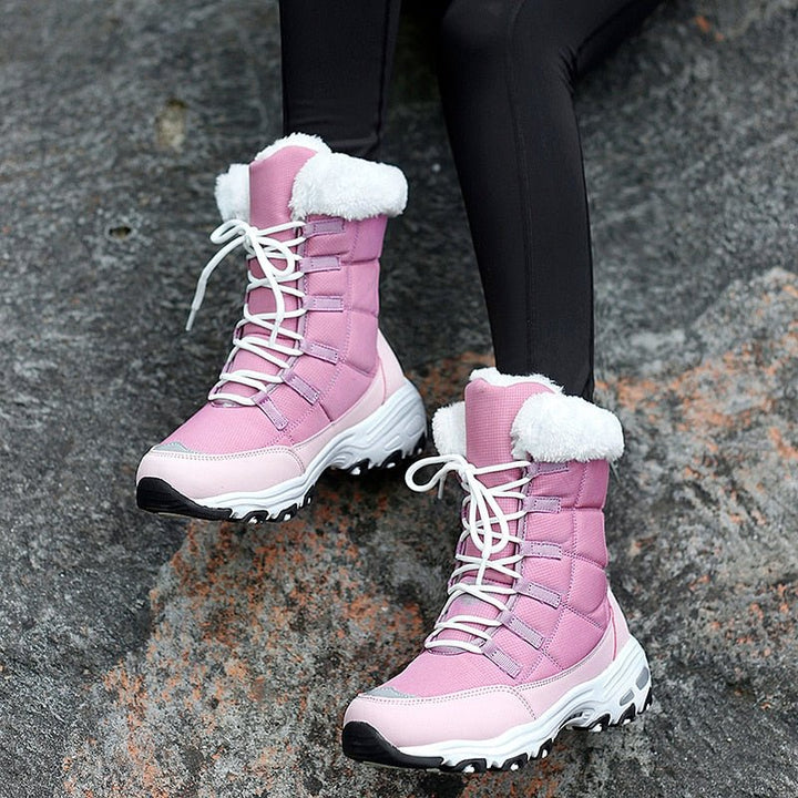 Gloria | Quilted Lace-Up Winter Snow Boots Women