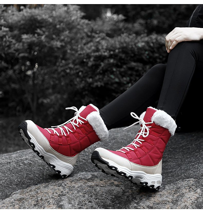 Gloria | Quilted Lace-Up Winter Snow Boots Women