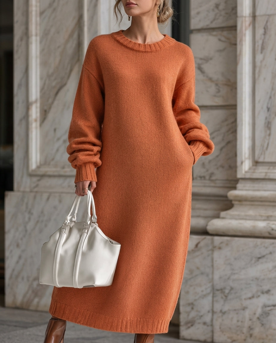 Heather | Chic Oversized Balloon Sleeve Maxi Sweater Dress