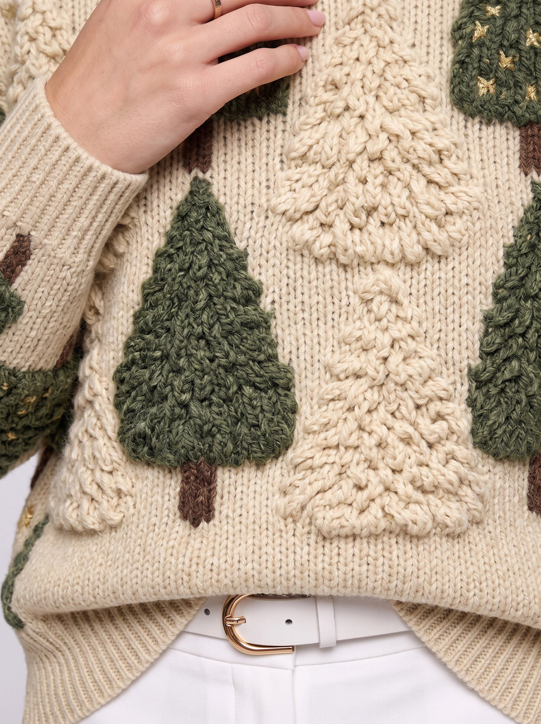 Helen | Relaxed Textured Tree Christmas Sweater Women
