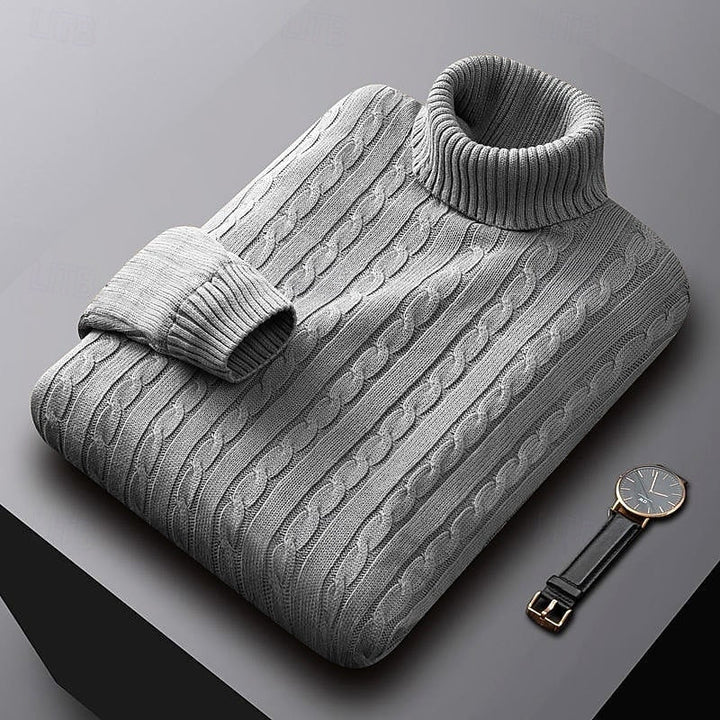 Isaac | Cable-Knit Turtleneck Mens Knit Sweater