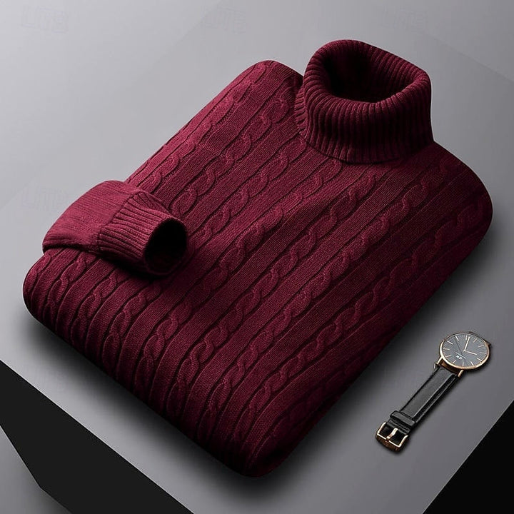Isaac | Cable-Knit Turtleneck Mens Knit Sweater