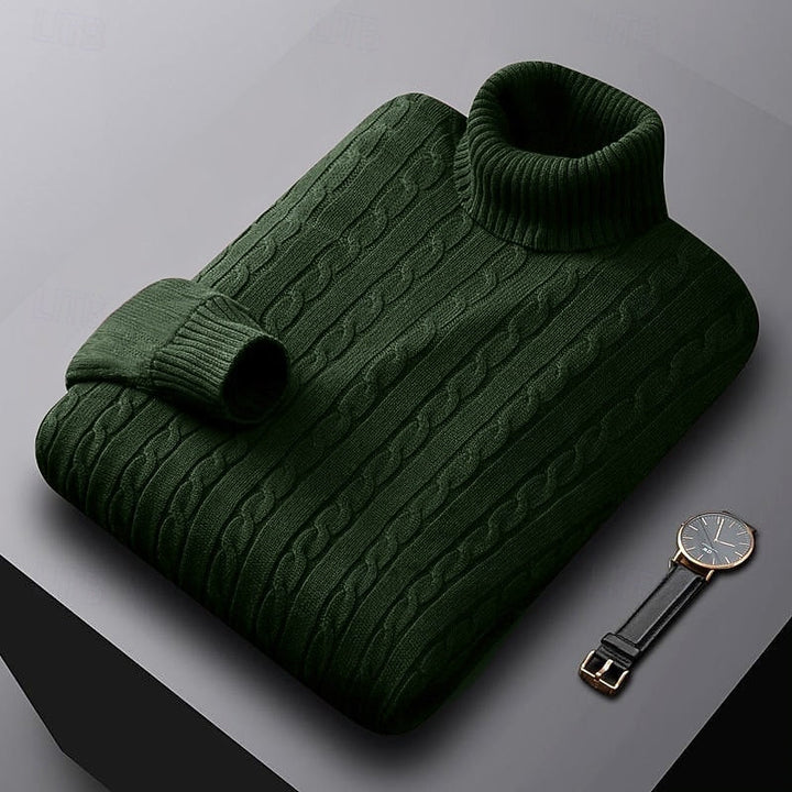 Isaac | Cable-Knit Turtleneck Mens Knit Sweater