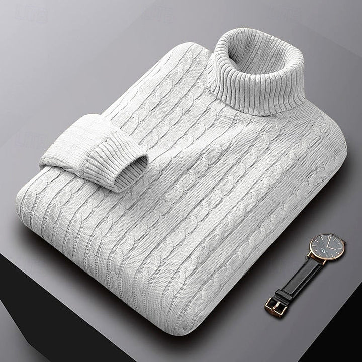 Isaac | Cable-Knit Turtleneck Mens Knit Sweater