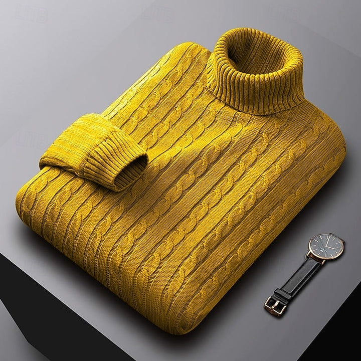 Isaac | Cable-Knit Turtleneck Mens Knit Sweater