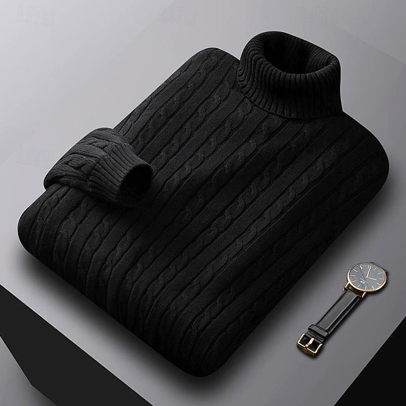 Isaac | Cable-Knit Turtleneck Mens Knit Sweater
