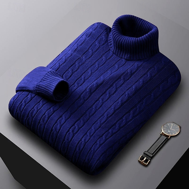 Isaac | Cable-Knit Turtleneck Mens Knit Sweater